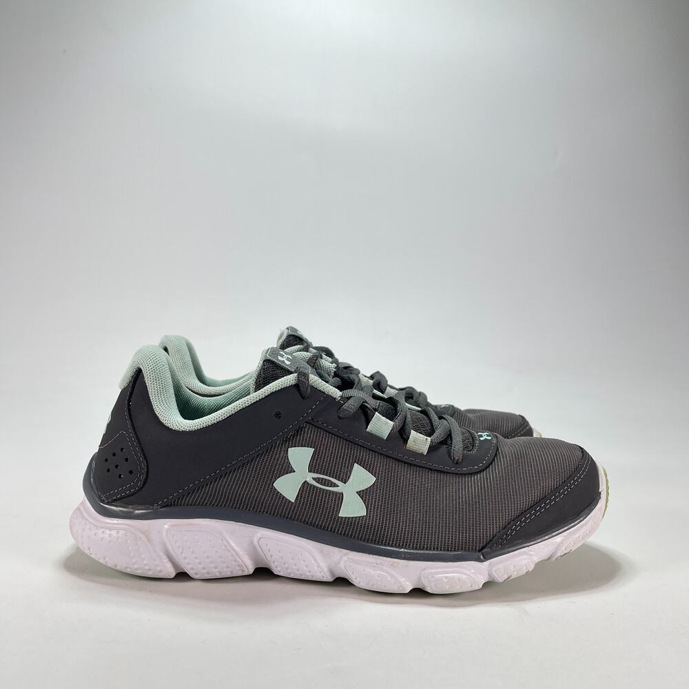 Under Armour Micro G Assert 7 Grey Mint Running Shoes 3020674-102 Women's Sz 8.5